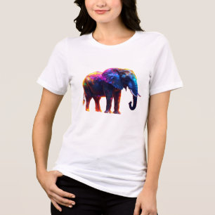 Cute Colourful Elephant Tri-Blend Shirt