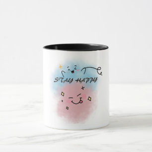Cute colourful face coffee mug
