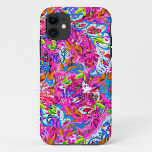 Cute colourful fantastic abstract floral iPhone 11 case