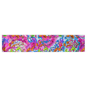Cute colourful fantastic abstract floral nameplate