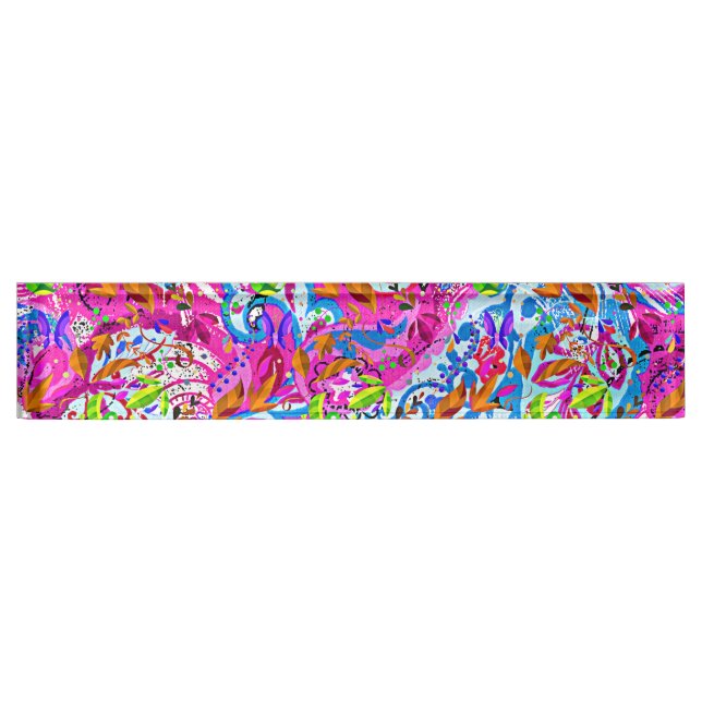 Cute colourful fantastic abstract floral nameplate (Front)