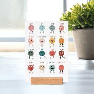 Cute Colourful Feelings Emotions Faces Chart 