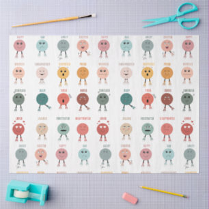 Cute Colourful Feelings Emotions Faces Chart  Tissue Paper