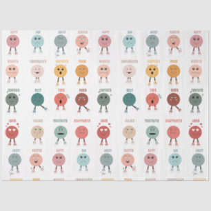 Cute Colourful Feelings Emotions Faces Chart  Tissue Paper