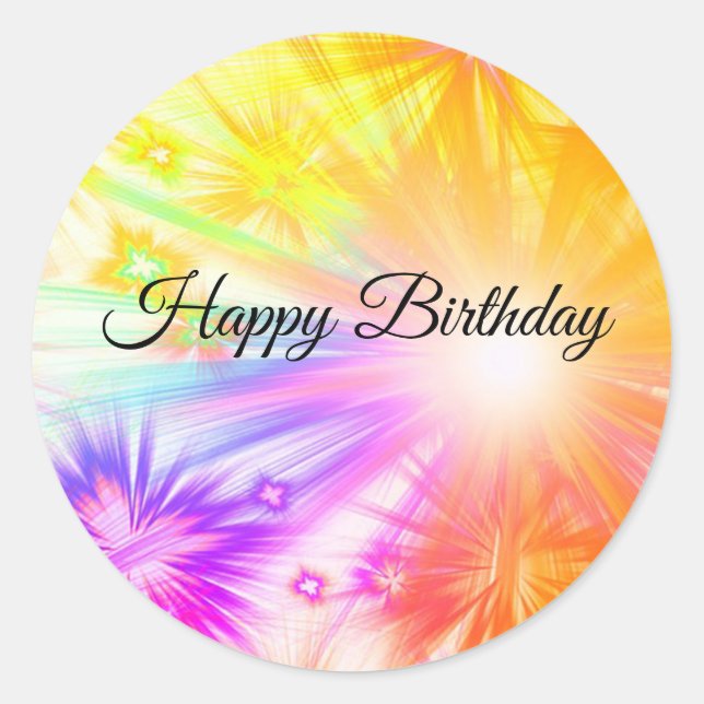 Cute, Colourful Fireworks, Abstract Classic Round Sticker (Front)