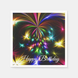 Cute, Colourful Fireworks, Happy Birthday Napkins