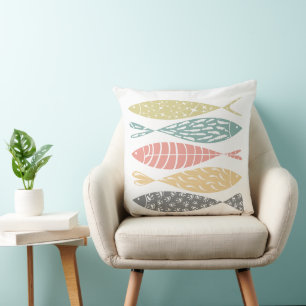 Cute Colourful Fish Coastal Theme Cushion
