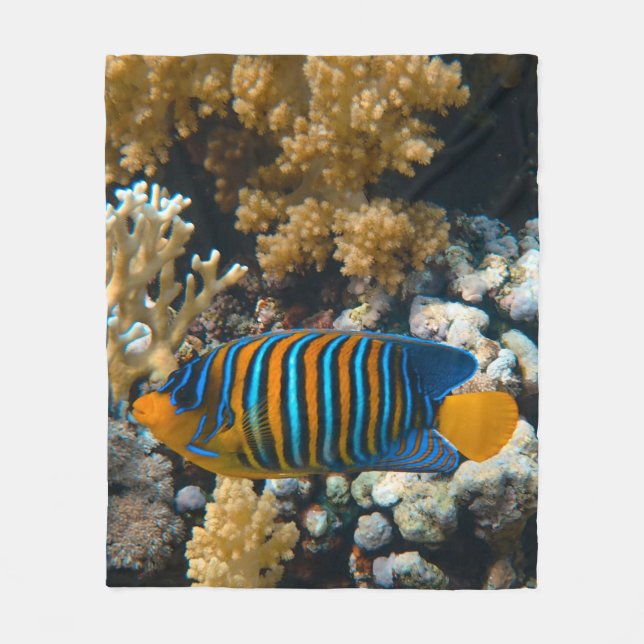 Cute Colourful Fish Fleece Blanket (Front)