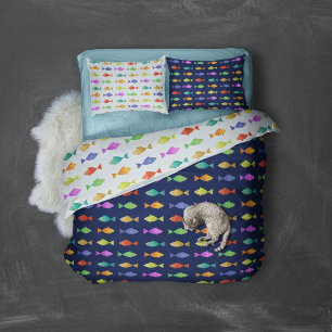 Cute colourful fish pattern pillowcase