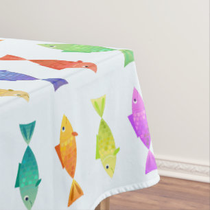Cute colourful fish pattern tablecloth
