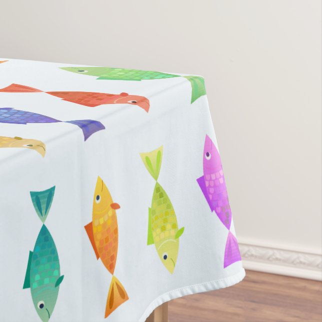 Cute colourful fish pattern  tablecloth (In Situ)