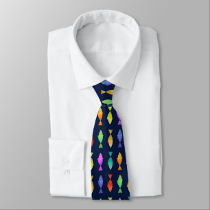 Cute colourful fish pattern  tie