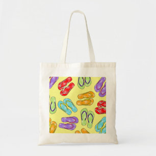 Cute Colourful Flip Flops Print - Yellow Tote Bag