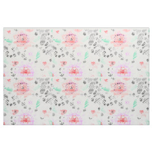 Cute colourful floral aztec fabric