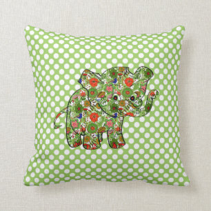 Cute Colourful Floral Baby Elephant Cushion