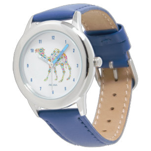 Cute Colourful Floral Camel Illustration Watch