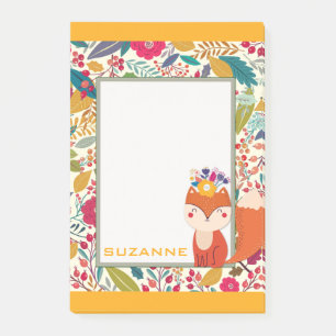 Cute Colourful Floral Cat Post-it Notes