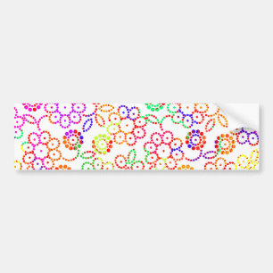 Cute colourful floral pattern bumper sticker