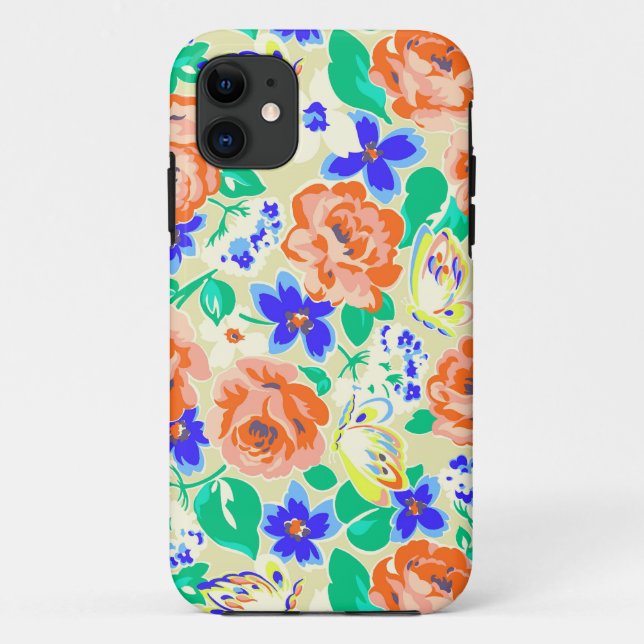 Cute colourful floral pattern Case-Mate iPhone case (Back)
