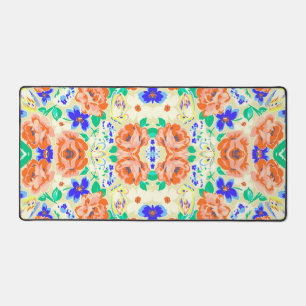 Cute colourful floral pattern desk mat