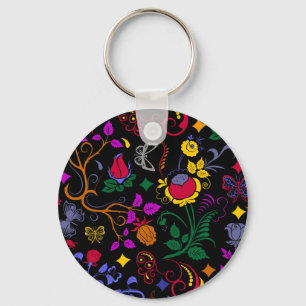 Cute colourful floral pattern  key ring