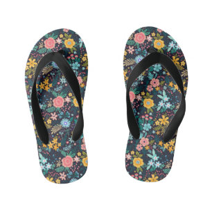 Cute Colourful Floral Pattern Kid's Thongs