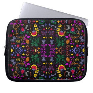 Cute colourful floral pattern laptop sleeve