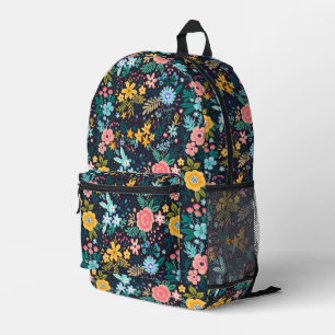 Cute Colourful Floral Pattern Printed Backpack