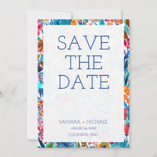 Cute colourful floral pattern save the date