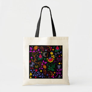 Cute colourful floral pattern tote bag