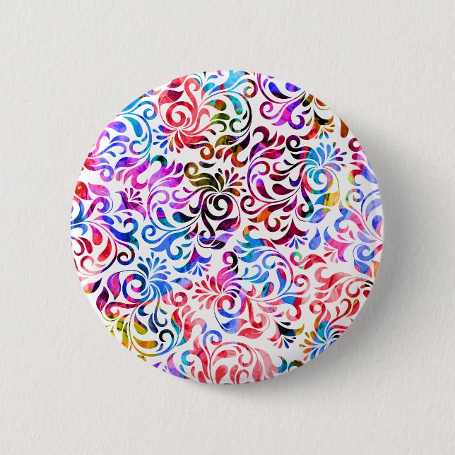 Cute colourful floral patterns Case-Mate iPhone ca 6 Cm Round Badge (Front)