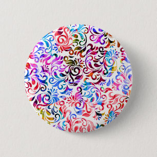 Cute colourful floral patterns Case-Mate iPhone ca 6 Cm Round Badge