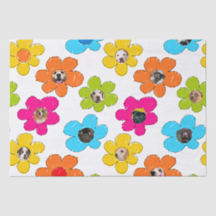 Cute colourful flower Dog Mum Fun Photo Collage  Tissue Paper