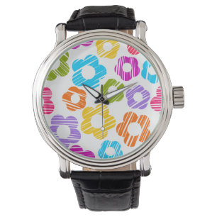 Cute colourful flower girly cheerful floral patter watch