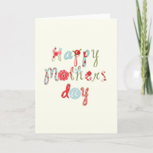 Cute Colourful Flower Letter-Happy Mothers Day Card