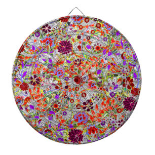 Cute colourful flowers collage design dartboard