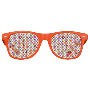 Cute colourful flowers collage design retro sunglasses