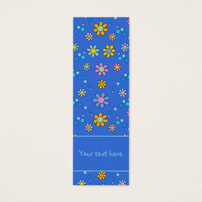 Cute colourful flowers design Bookmark (Front)