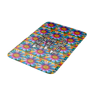 Cute Colourful Flowers Pattern Bath Mat