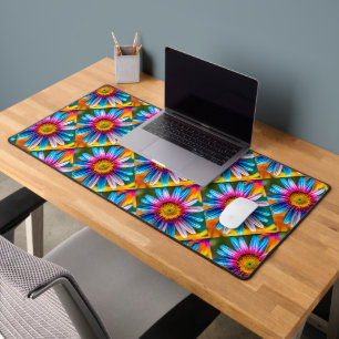 Cute Colourful Flowers Pattern Desk Mat