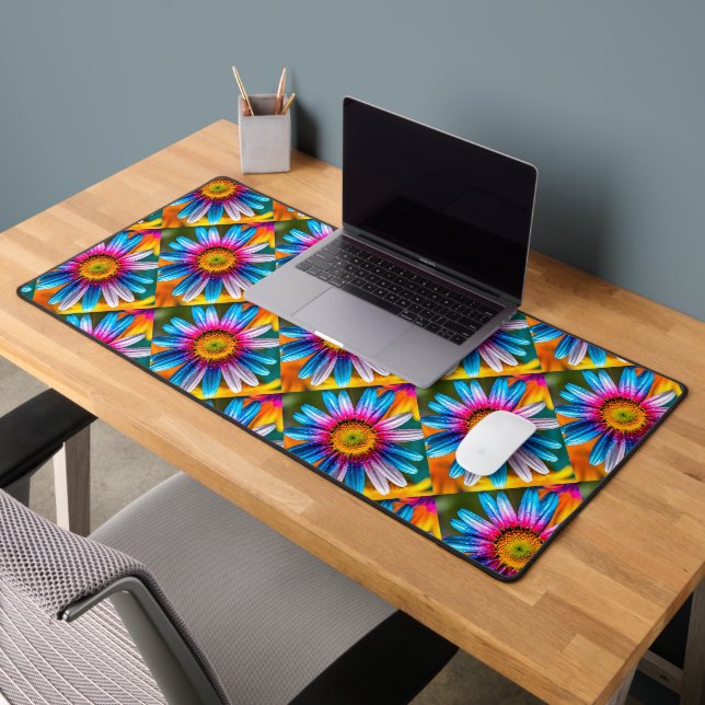 Cute Colourful Flowers Pattern Desk Mat (Office 2)