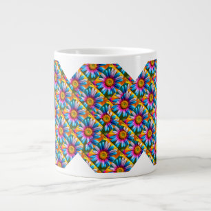 Cute Colourful Flowers Pattern Large Coffee Mug
