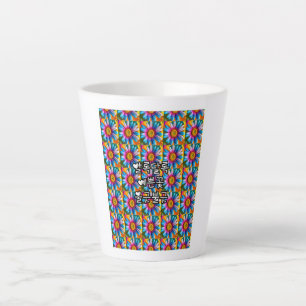 Cute Colourful Flowers Pattern Latte Mug