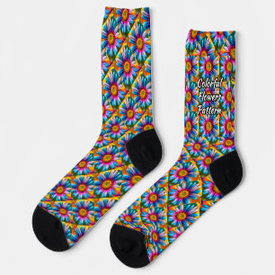 Cute Colourful Flowers Pattern Socks