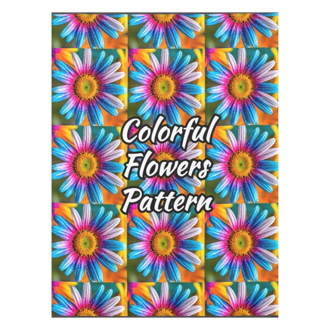 Cute Colourful Flowers Pattern Tablecloth (Front)