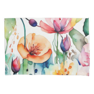 Cute colourful flowers pillowcase