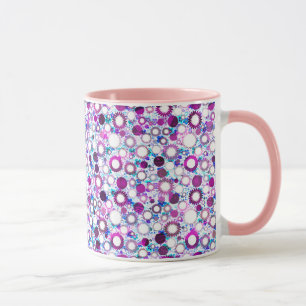 Cute colourful flowers suns patterns mug