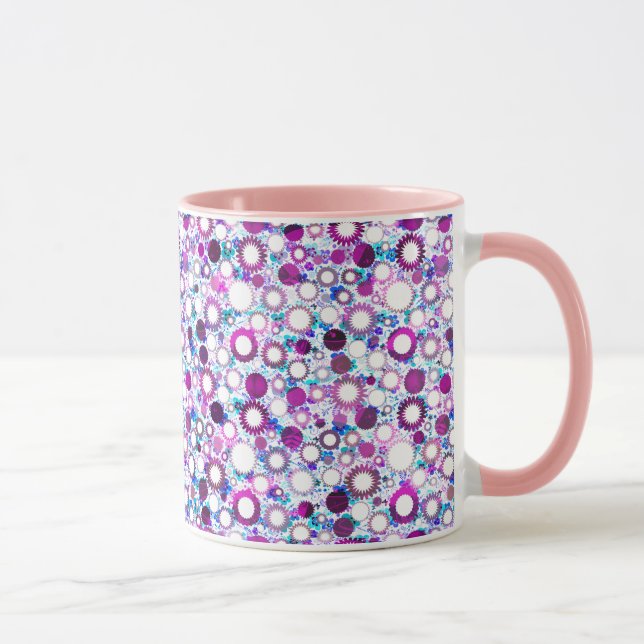 Cute colourful flowers suns patterns mug (Right)