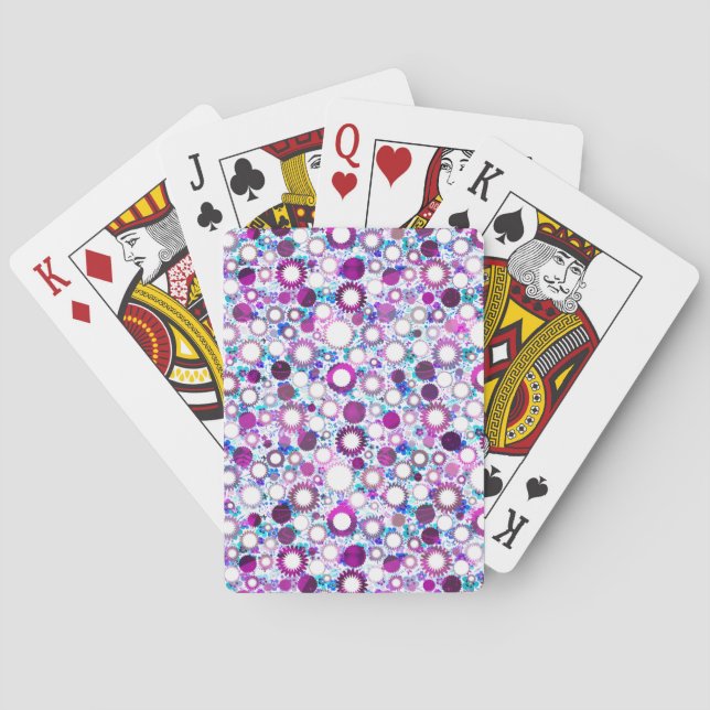 Cute colourful flowers suns patterns playing cards (Back)