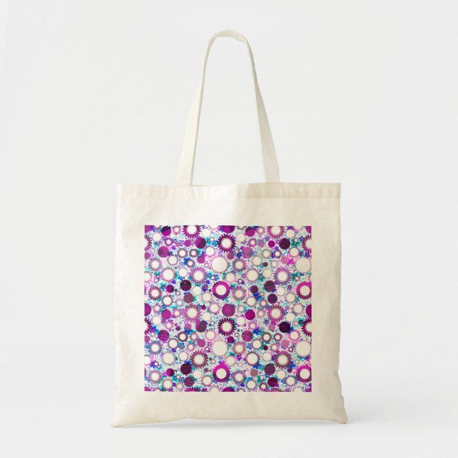 Cute colourful flowers suns patterns tote bag (Front)